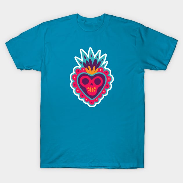 Dia de los Muertos Corazon // Day of the Dead Heart T-Shirt by SLAG_Creative